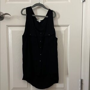 Forever 21 Black Button-Front Tank Top